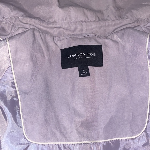 London Fog Pastel Purple Trench Coat with Hood - Picture 9 of 12